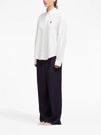 AMI Paris logo-embroidered poplin shirt