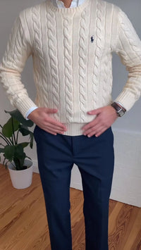 Cable-Knit Wool Cashmere Sweater