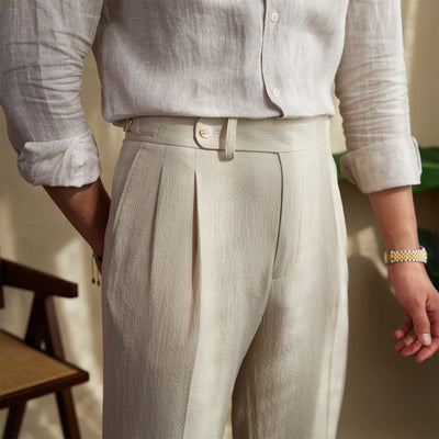 Laciero Sanxian High-Waist Straight Pants – Breathable Summer Style