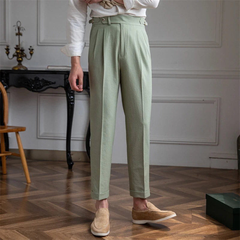 Laciero Sanxian High-Waist Straight Pants – Breathable Summer Style