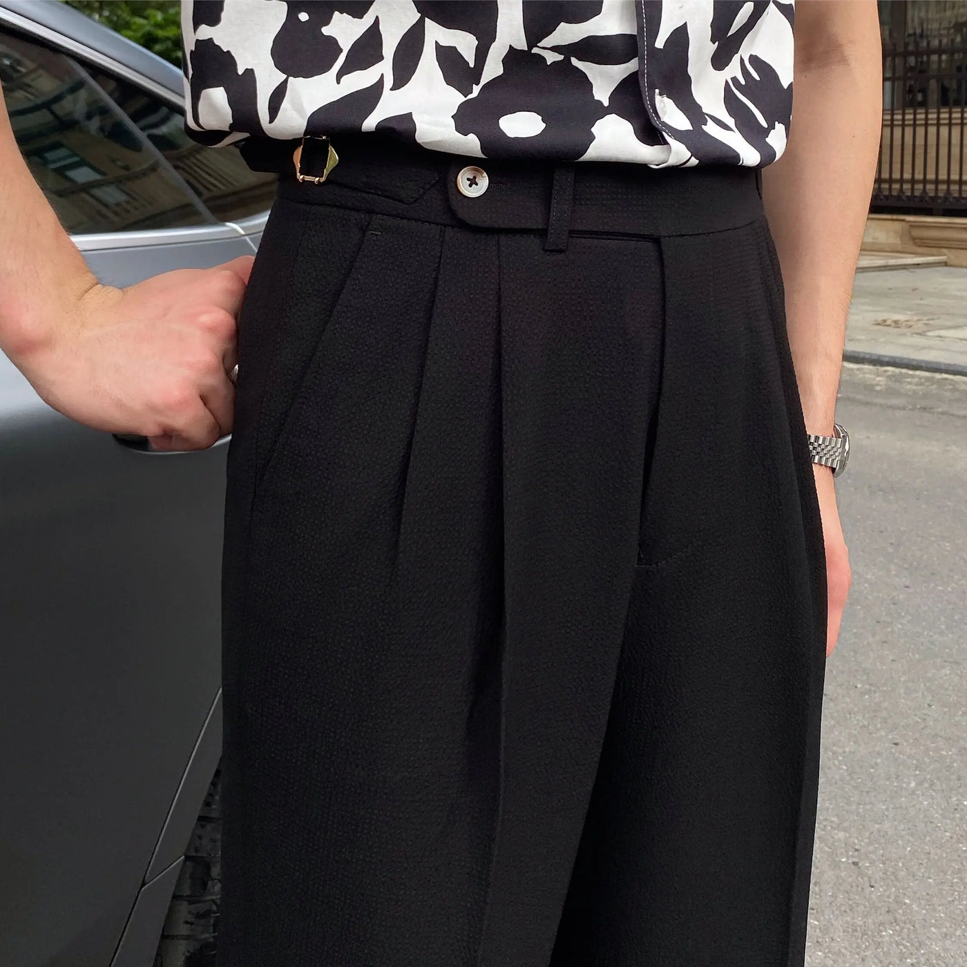Laciero Sanxian High-Waist Straight Pants – Breathable Summer Style