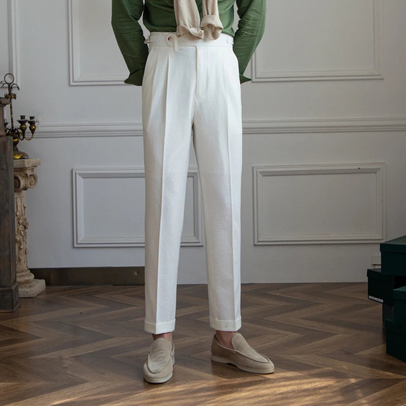 Laciero Sanxian High-Waist Straight Pants – Breathable Summer Style