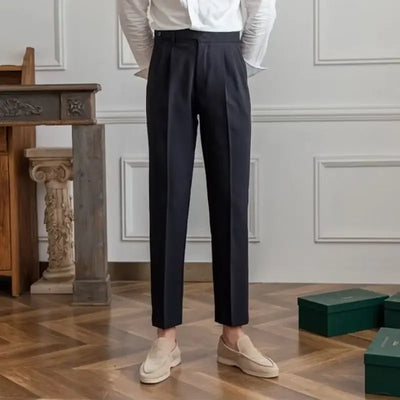 Man Suits Pants Fluid Khaki Draped Trousers