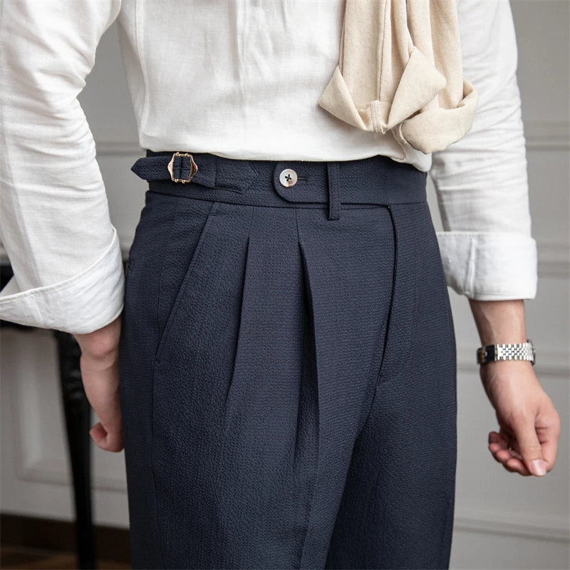 Laciero Sanxian High-Waist Straight Pants – Breathable Summer Style