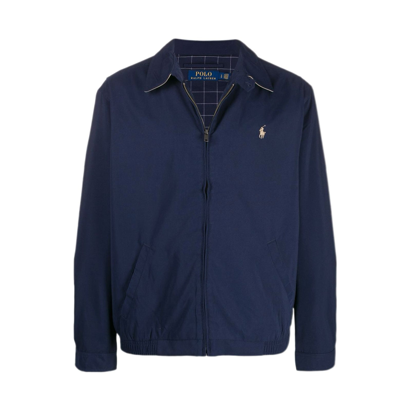 embroidered logo zip-up jacket